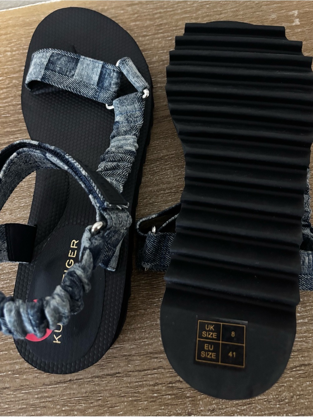 Kurt Geiger women’s 10 Denim-Style Orion Sandals new - Picture 3 of 9